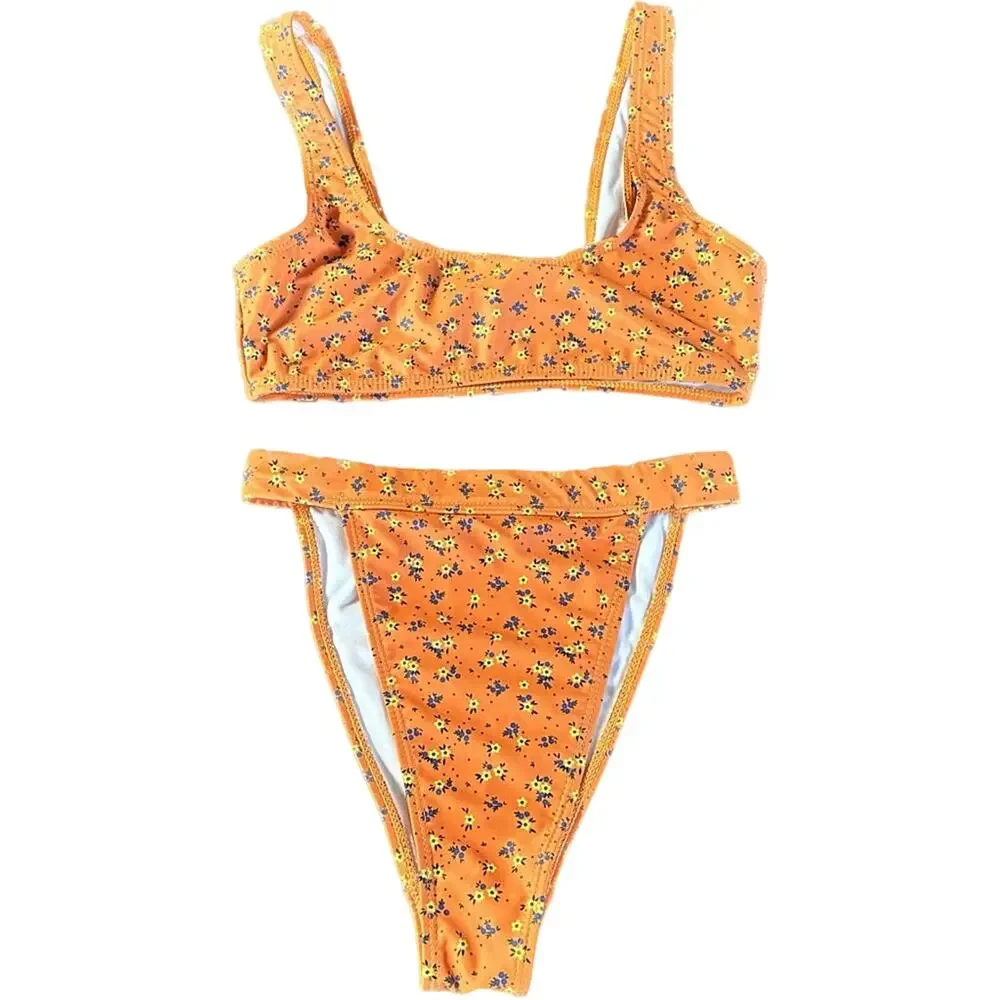 Misguided Orange Bikini Set Top Size 4 Bottom size 2 - Picture 2 of 4
